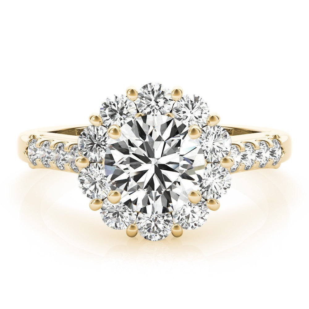 2.00 Ct DE/VS Lab Grown Round Diamond Halo Engagement Ring in Platinum