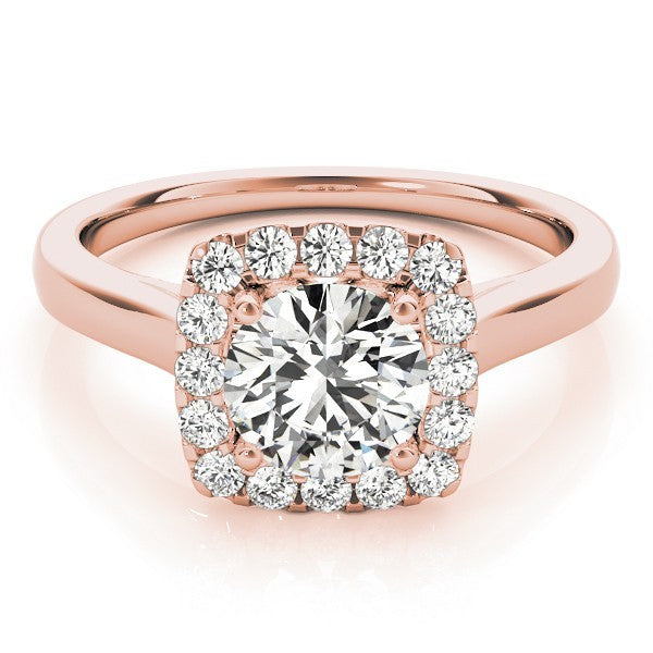 2.00Ct Lab Grown Round Diamond Halo Engagement Ring 18K Yellow Gold