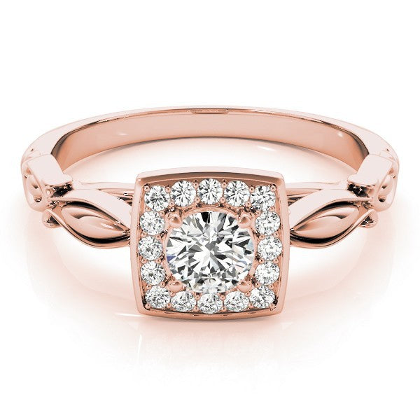 2.00Ct DE/VS Lab Grown Round Diamond Halo Engagement Ring 18K Yellow Gold
