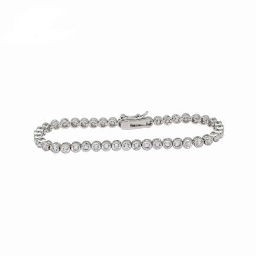 2.50 Carat Natural Round Diamond Bezel-set Tennis Bracelet
