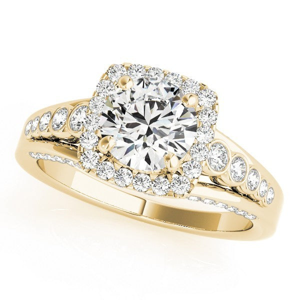 2.00 Ct DE/VS Lab Grown Round Diamond Halo Engagement Ring 18K White Gold