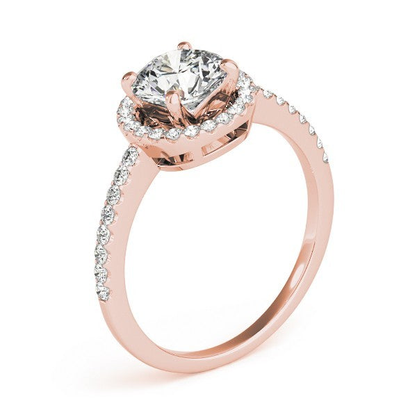 2.00 Carat DE/VS Lab Grown Round Diamond Halo Engagement Ring 18K White Gold