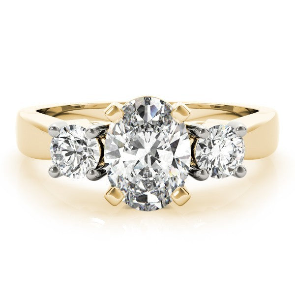 Lab Grown Oval Cut 2 CT DE/VS Diamond Trilogy Engagement Ring Platinum