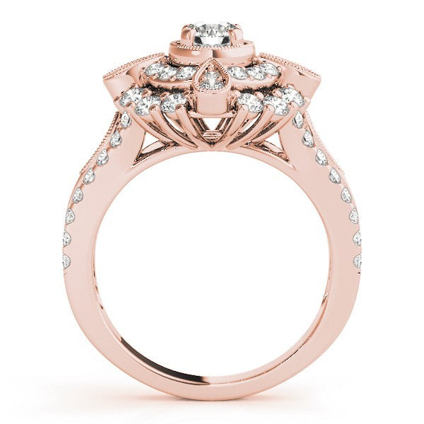 2.00Ct DE/VS Lab Grown Round Diamond Halo Engagement Ring 18K White Gold