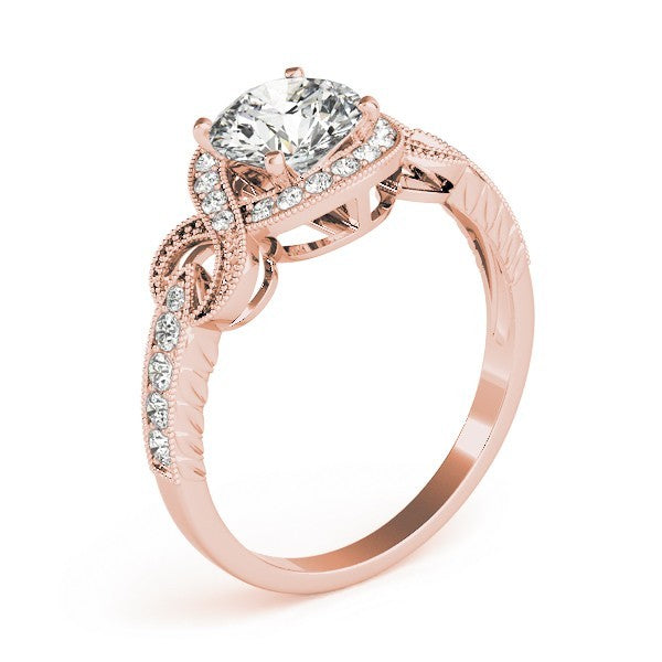 2.00Ct DE/VS Lab Grown Round Diamond Halo Engagement Ring 18K Yellow Gold