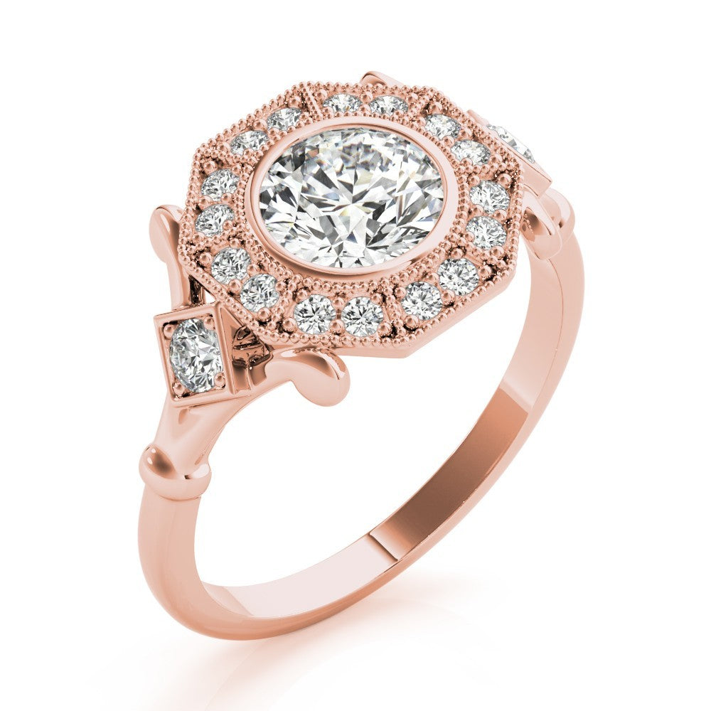 Lab-Grown Diamond Halo Engagement Ring in Platinum UK Hallmarked