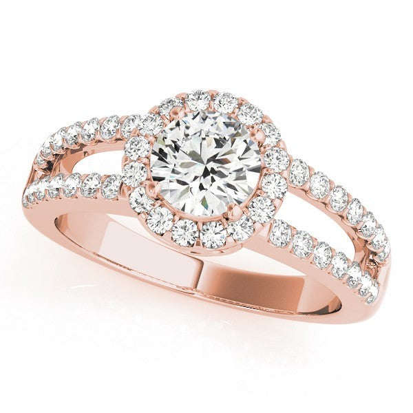 2Ct DE/VS Lab Grown Round Diamond Halo Engagement Ring 18K White Gold