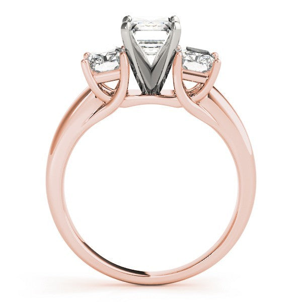 2.00Ct Lab Grown Emerald Cut Diamond 3 Stone Engagement Ring 18K White Gold
