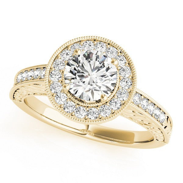 2.00 Carat DE/VS Lab Grown Round Cut Diamond Halo Engagement Ring 18K White Gold