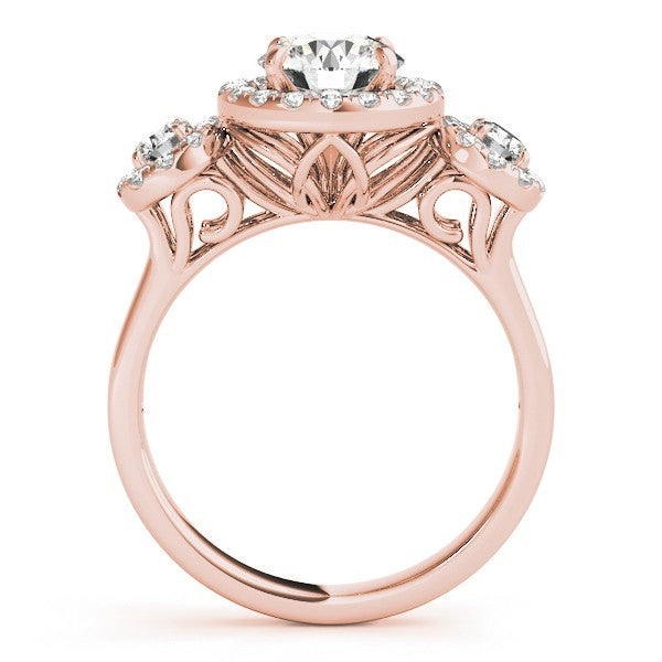 2.00 Carat DE/VS Lab Grown Round Cut Diamond Halo Engagement Ring 18K White Gold