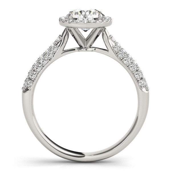 2.00Ct Lab Grown Round Diamond Halo Engagement Ring 18K Yellow Gold
