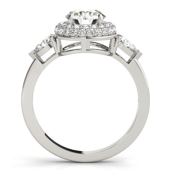 2.00Ct DE/VS Lab Grown Round Diamond Halo Engagement Ring 18K White Gold