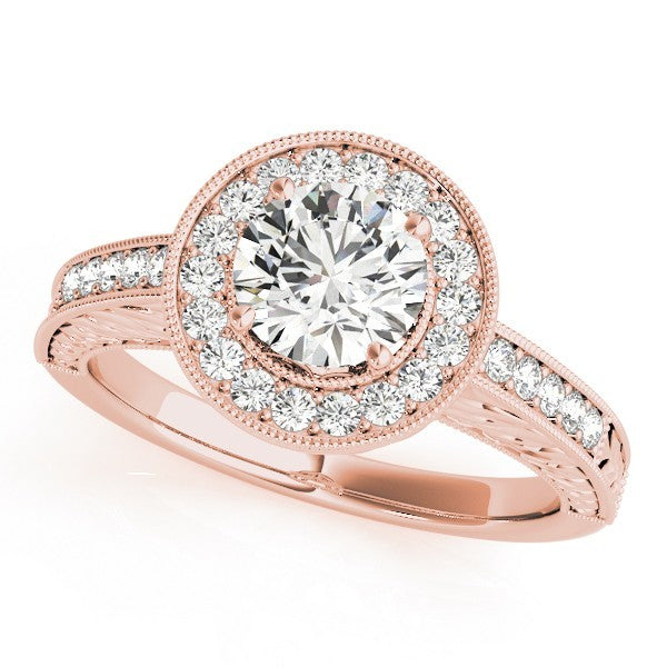 2.00 Carat DE/VS Lab Grown Round Cut Diamond Halo Engagement Ring 18K White Gold