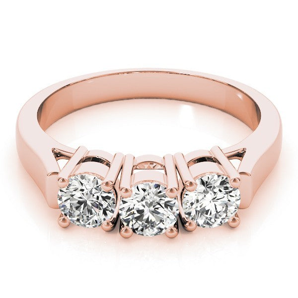 Lab Grown Round Diamond Trilogy Engagement Ring Platinum 0.50Ct - 2.00Ct DE/VS