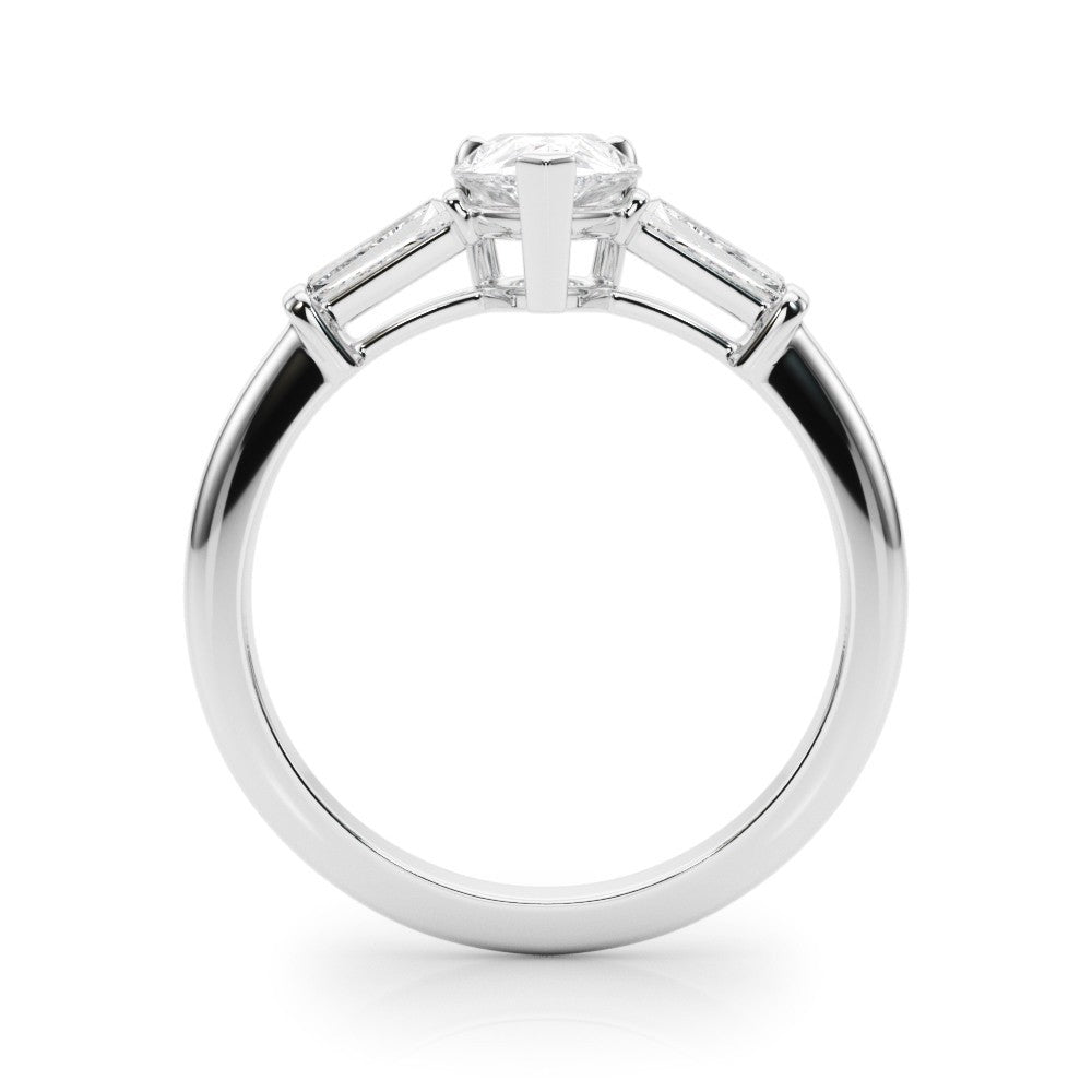 950 Platinum 2.00CT DE/VS Lab-Grown Pear Cut Diamond 3 Stone Engagement Ring
