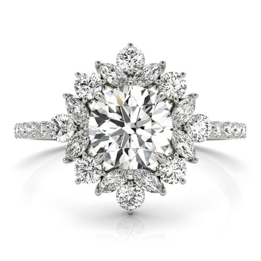 Lab-Grown Diamond Halo Engagement Ring in Platinum DE/VS 2.00 CT