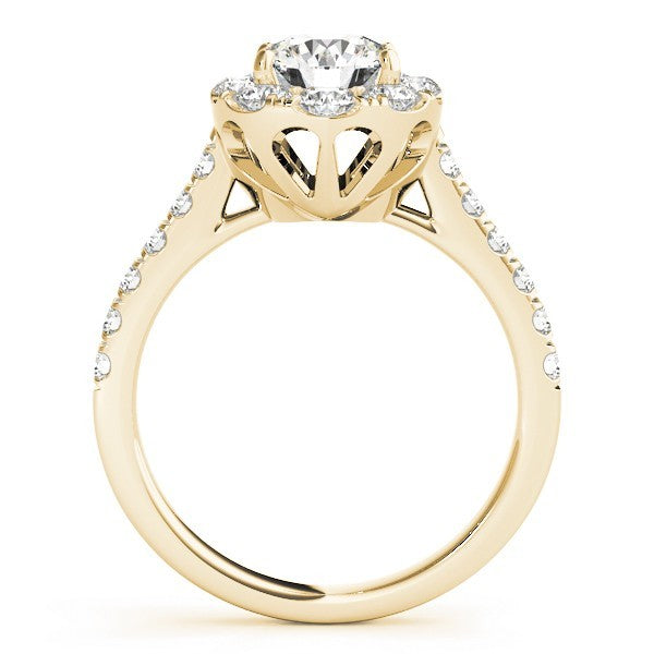 2.00 Ct DE/VS Lab Grown Round Diamond Halo Engagement Ring in Platinum