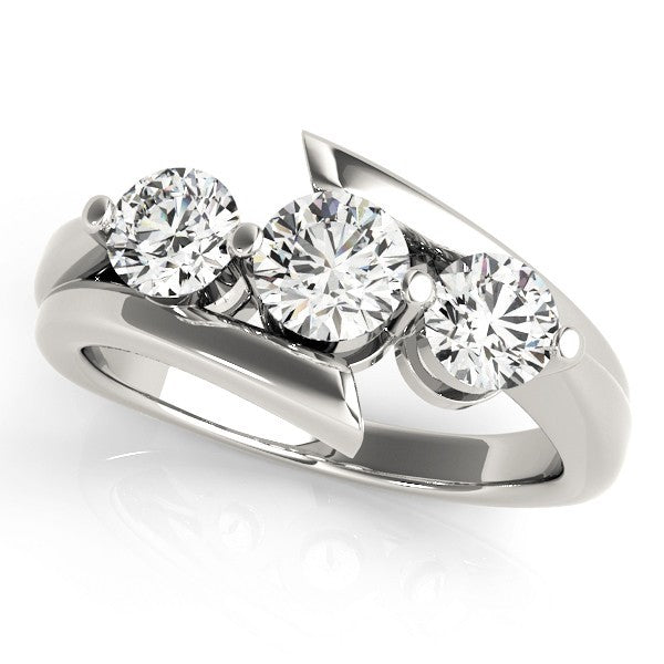 2.00Ct Lab Grown Round Diamond Trilogy Engagement Ring Platinum