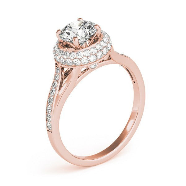 2.00Ct DE/VS Lab Grown Round Diamond Halo Engagement Ring 18K White Gold