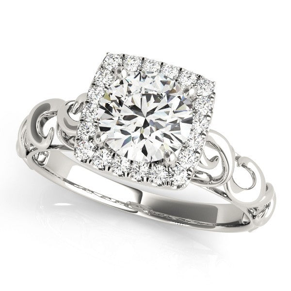 Lab-Grown Diamond Halo Engagement Ring in 18K Yellow Gold