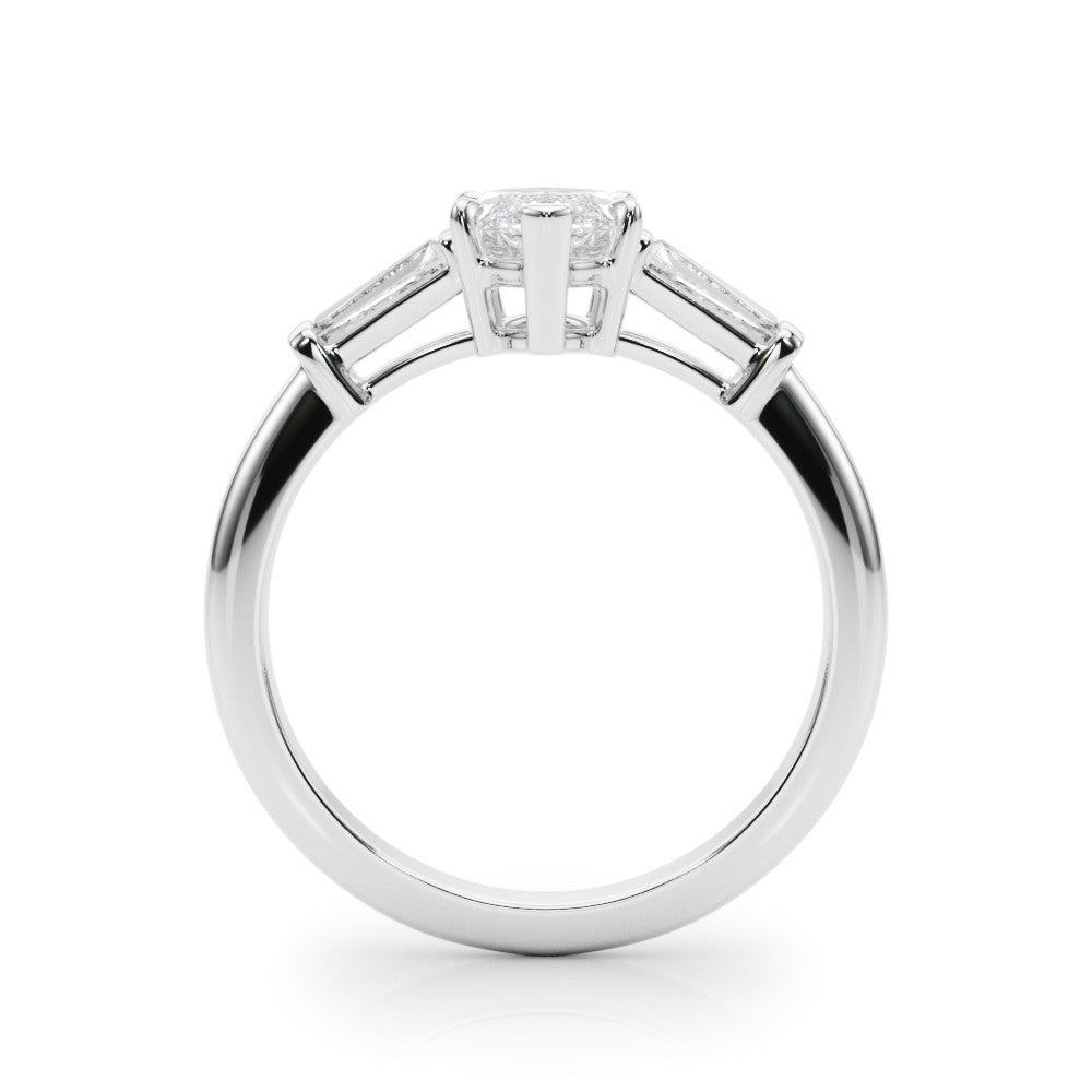 Lab-Grown Marquise Cut Diamond 3 Stone Engagement Ring In Platinum