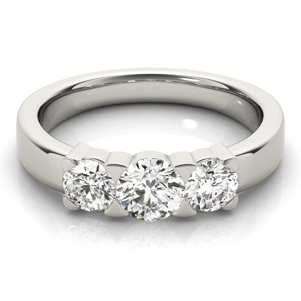 0.50Ct - 2.00Ct DE/VS Platinum Lab Grown Round Diamond Trilogy Engagement Ring