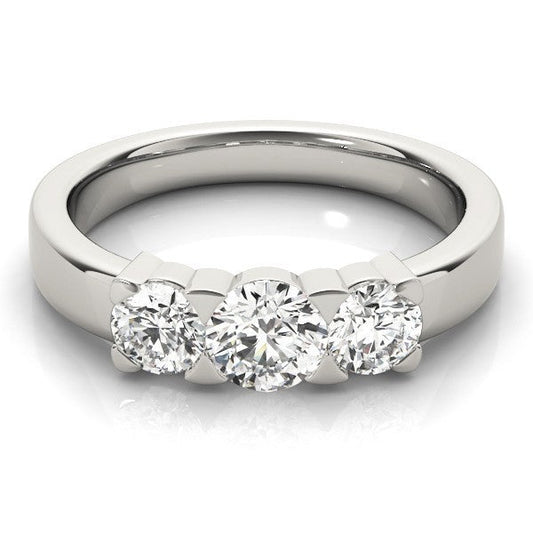 0.50Ct - 2.00Ct DE/VS Platinum Lab Grown Round Diamond Trilogy Engagement Ring