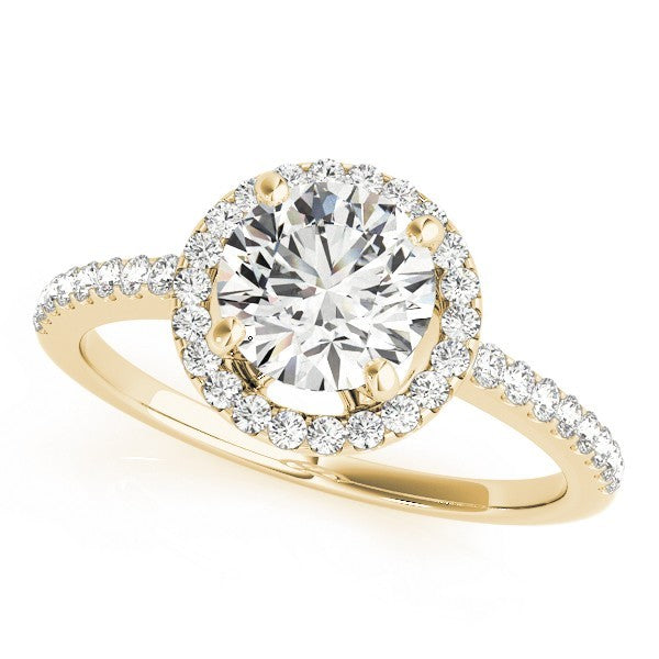 2.00 Carat DE/VS Lab Grown Round Diamond Halo Engagement Ring 18K White Gold