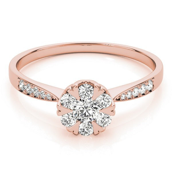 Lab Grown Round Diamond Halo Engagement Ring in Platinum