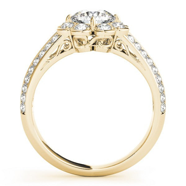 2.00Ct DE/VS Lab Grown Round Cut Diamond Halo Engagement Ring Platinum