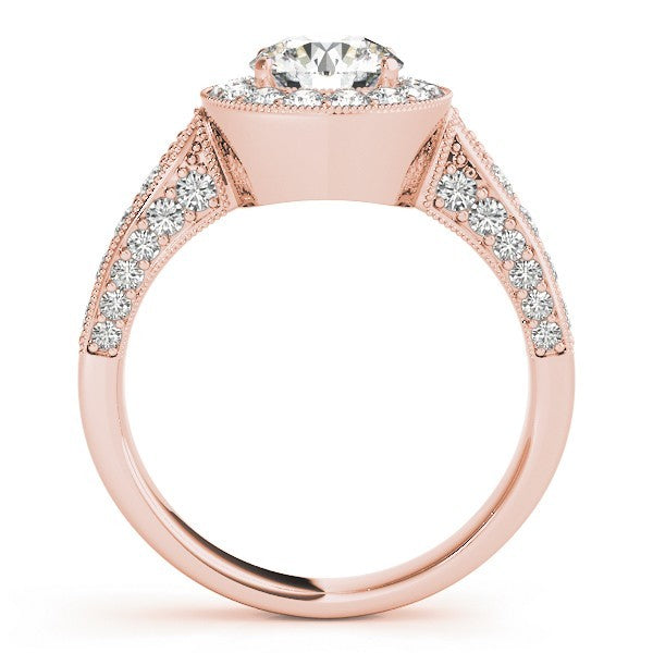 2.00Ct DE/VS Lab Grown Round Diamond Halo Engagement Ring 18K White Gold