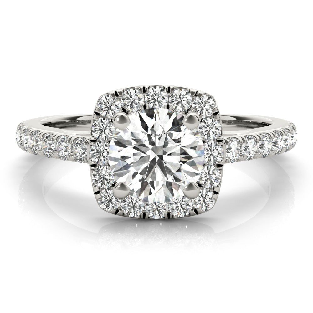 2.00 Ct DE/VS Lab-Grown Diamond Halo Engagement Ring in Platinum
