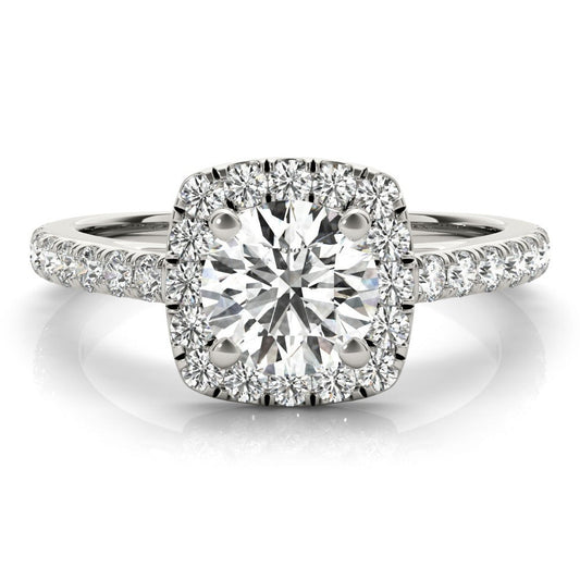 2.00 Ct DE/VS Lab-Grown Diamond Halo Engagement Ring in Platinum