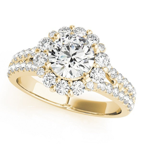 2.00Ct DE/VS Lab Grown Round Diamond Halo Engagement Ring 18K White Gold