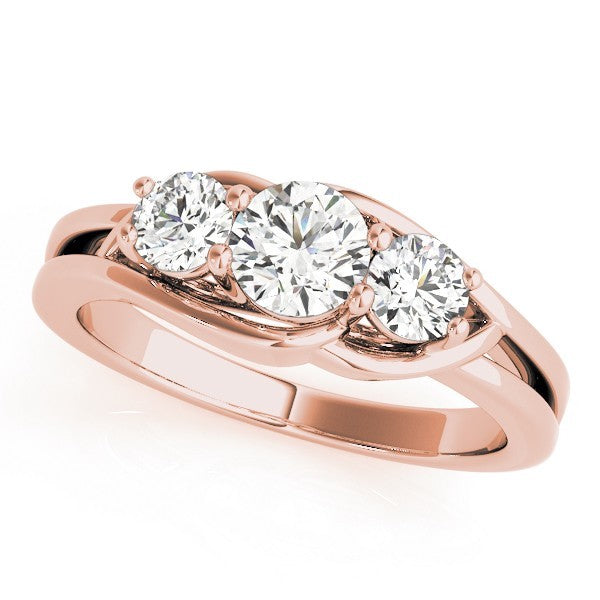 Lab Grown Diamond 3 Stone Engagement Ring Platinum Gift For Women DE/VS 2CT