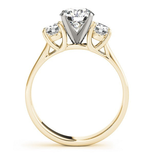 Lab Grown Round Diamond Three Stone Engagement Ring Platinum