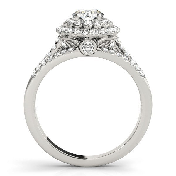 2.00Ct DE/VS Lab Grown Round Diamond Halo Engagement Ring 18K Yellow Gold