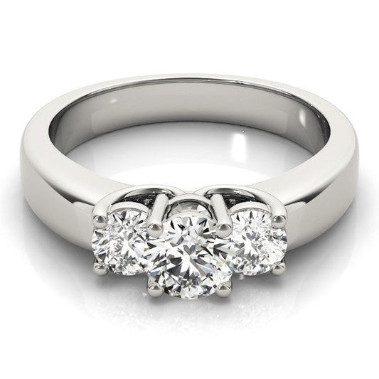 2.00Ct Lab Grown Round Brilliant Cut Diamond 3 Stone Engagement Ring Platinum