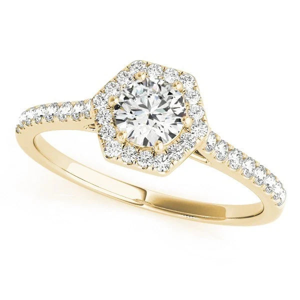 Lab Grown Round Diamond Halo Engagement Ring For Women