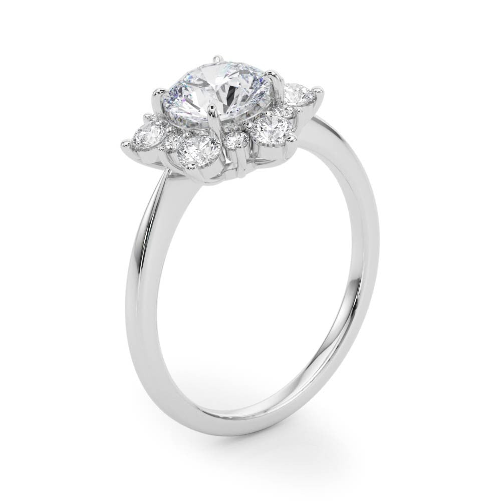 Lab-Grown Diamond Halo Engagement Ring in Platinum UK Hallmarked