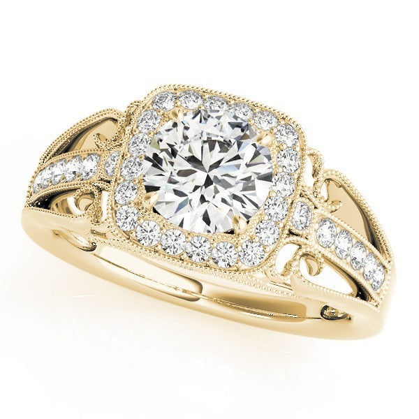 2.00 Ct DE/VS Lab Grown Round Diamond Halo Engagement Ring 18K Rose Gold