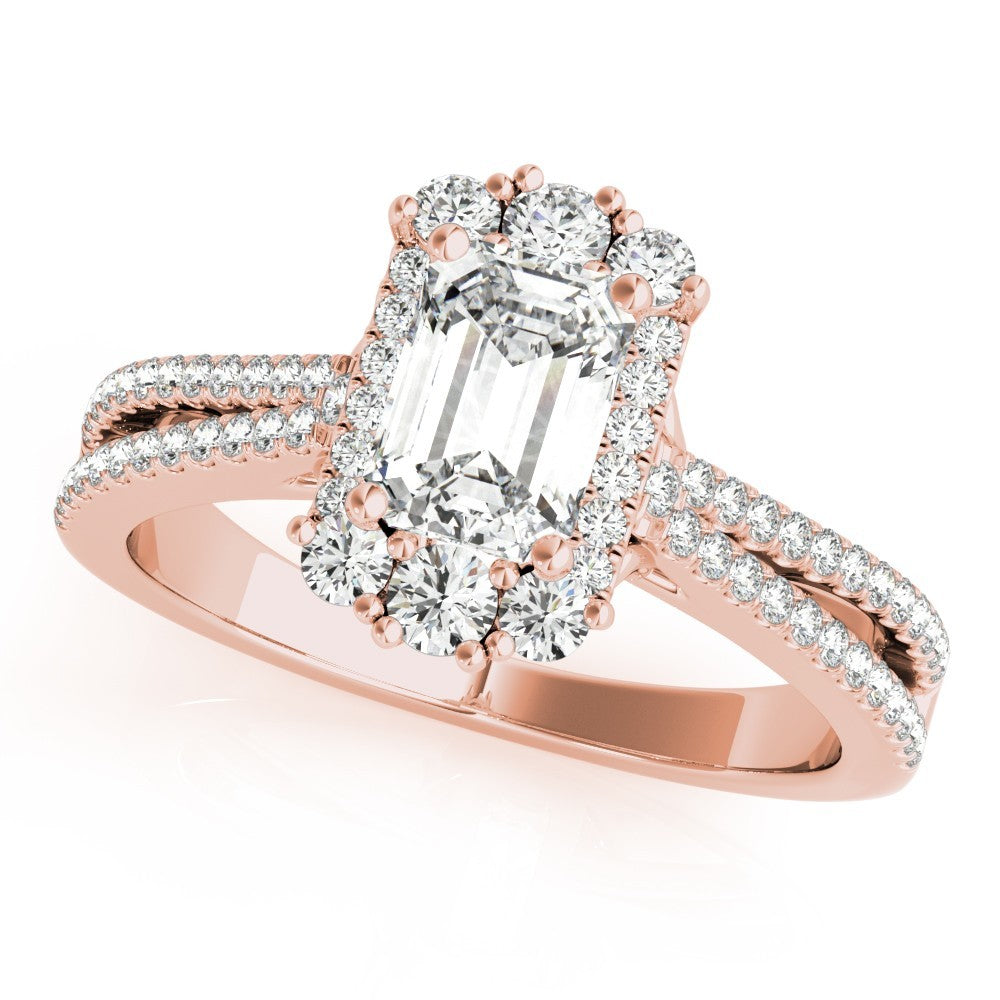 2.00Ct DE/VS Lab Grown Emarald Diamond Halo Engagement Ring Platinum