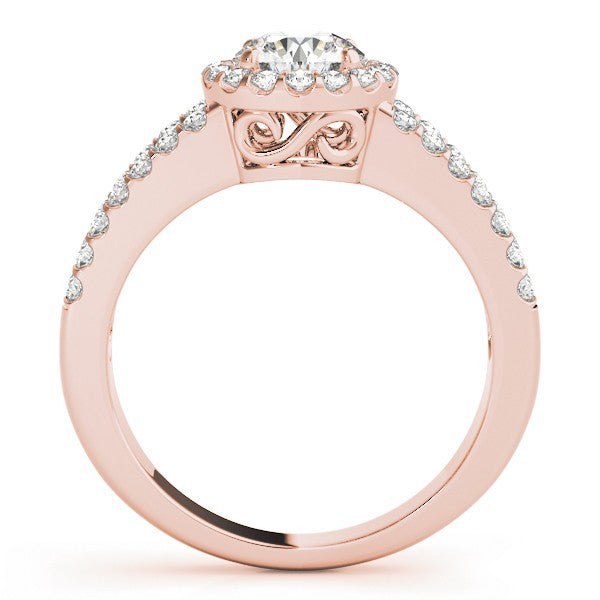 2Ct DE/VS Lab Grown Round Diamond Halo Engagement Ring 18K White Gold
