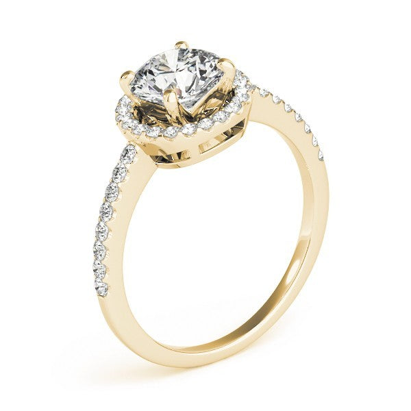2.00 Carat DE/VS Lab Grown Round Diamond Halo Engagement Ring 18K White Gold