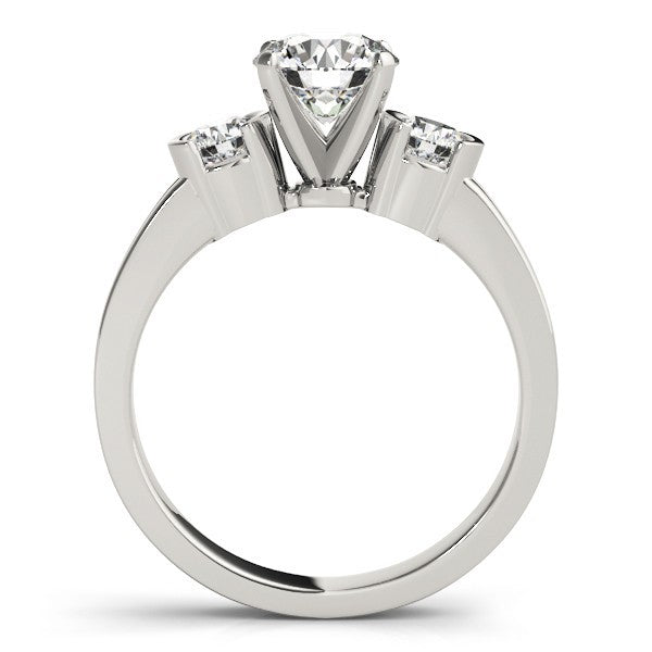 2.00ct Lab Grown Round Cut Diamond Claw Set Trilogy Engagement Ring Platinum