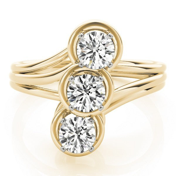 0.50Ct - 2.00Ct DE/VS Lab Grown Round Diamond Trilogy Engagement Ring Platinum