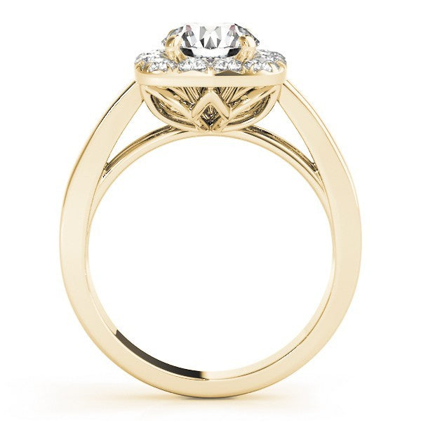 3.00 Carat DE/VS Lab Grown Round Cut Diamond Halo Engagement Ring 18K White Gold