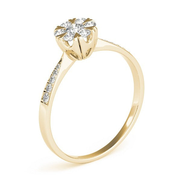 Lab Grown Round Diamond Halo Engagement Ring in Platinum