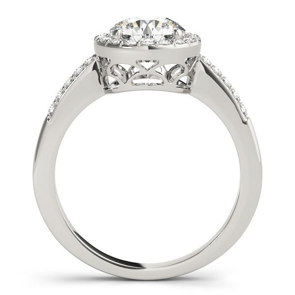 2.00Ct DE/VS Lab Grown Round Diamond Halo Engagement Ring 18K White Gold