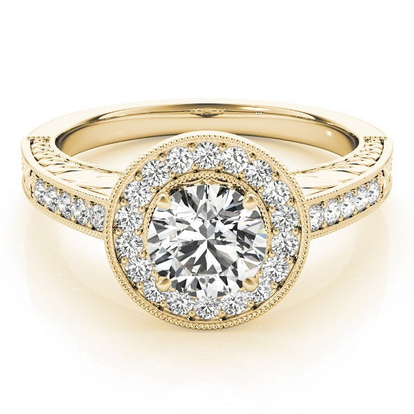 2.00 Carat DE/VS Lab Grown Round Cut Diamond Halo Engagement Ring 18K White Gold